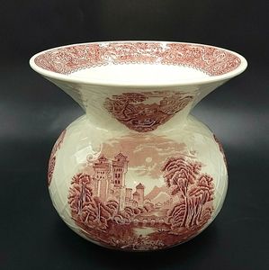 Rare Enoch Wedgwood Tunstall Ltd Spittoon River Scene England Red Transfer